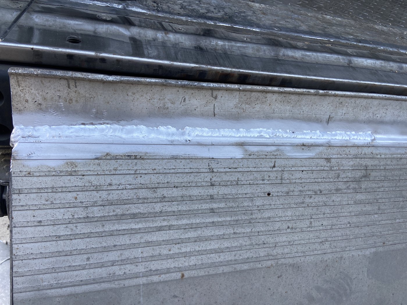 Soudure de pointe aluminium terminée sur site